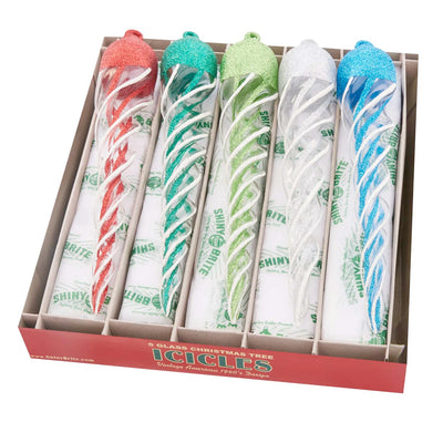 Splendor Glass Icicles Set Of 5 - 8.5"