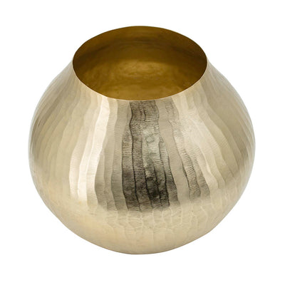 Brushed Gold Metal Vase - 11" Tall