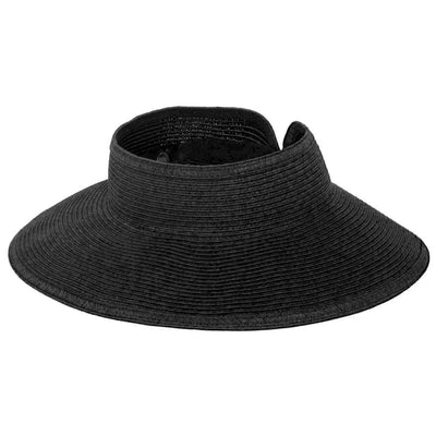 Black Large Brim Sun Hat - Women's