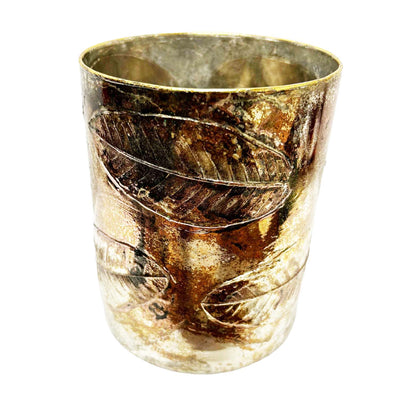 Gold Leaf Votive Holder - 4" Tall