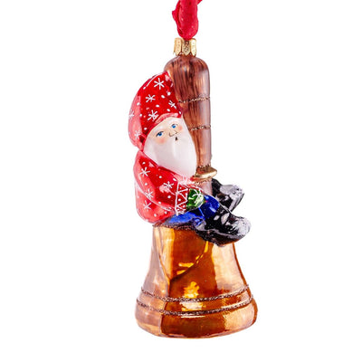 Santa On Bell Ornament