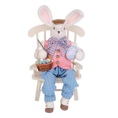 Artist Bunny with Chair - 22" Tall