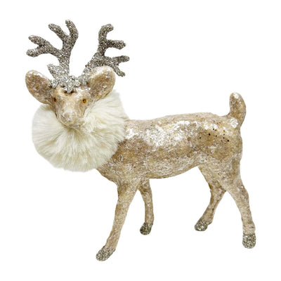 Gold Comet Reindeer with Fur - 8" Tall