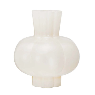 Glass Pleated Vase, Opaque Yellow