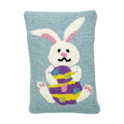 Easter Bunny with Egg Hook Pillow - 8"x12"