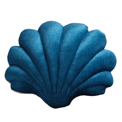 Shell Blue Linen Pillow - Large