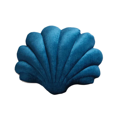 Shell Blue Linen Pillow - Small