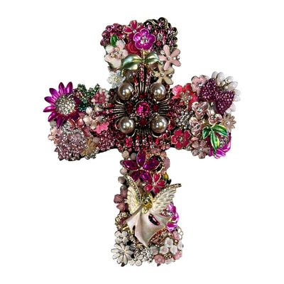 Pink Jeweled Cross - 5.5" Tall