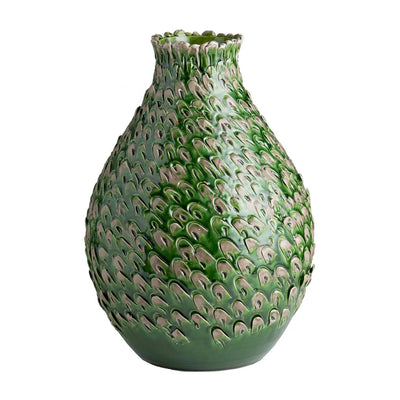 Green Feathered Vase - 17"