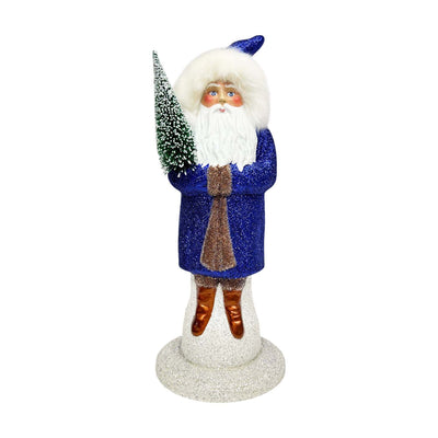 Darkblue Glitter Santa - 18" Tall