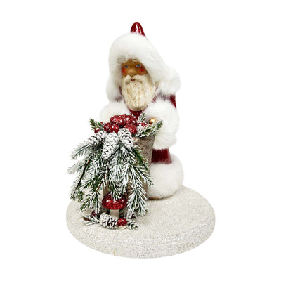 Red Santa with Mushroom Display - 12" Tall