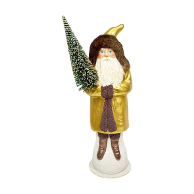 Gold Furcap Santa - 17" Tall