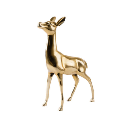 Gold Brass Deer - 12" Tall