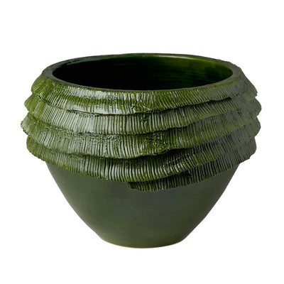 Fringe Green Bowl - 10.5" Tall