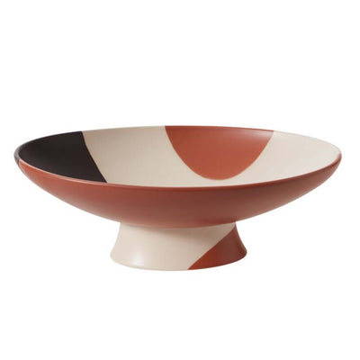 Brown Calico Foot Bowl - 13"