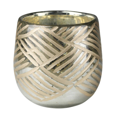 Diagonal Cut Glass Votive