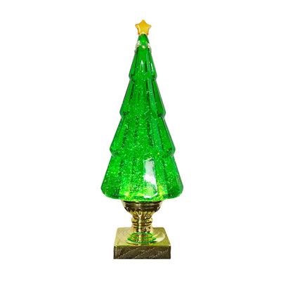 Green Shimmering Tree - 14" Tall