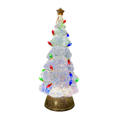 Silver String Light Shimmering Tree - 12" Tall