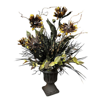 Black Eyed Susan in Black Urn