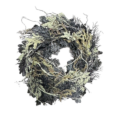 24'' Black Oak Moss Twig Wreath