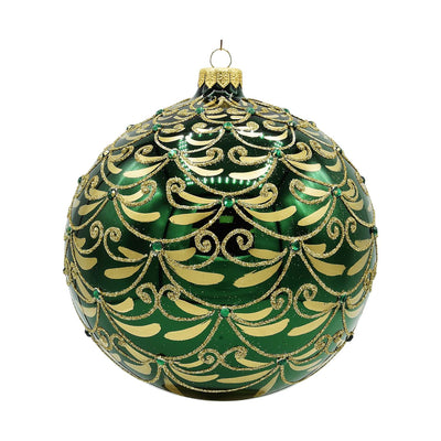 Green Velvet Jeweled Ornament - 6"