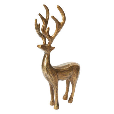 Bronze Reindeer Figure - 16" Tall