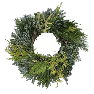 Blue/Gold Mixed Wreath 26"